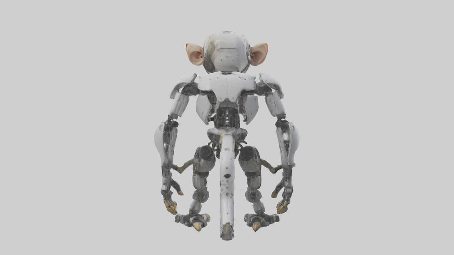 3D model Robot version of a robot monkey model VR / AR / low-poly