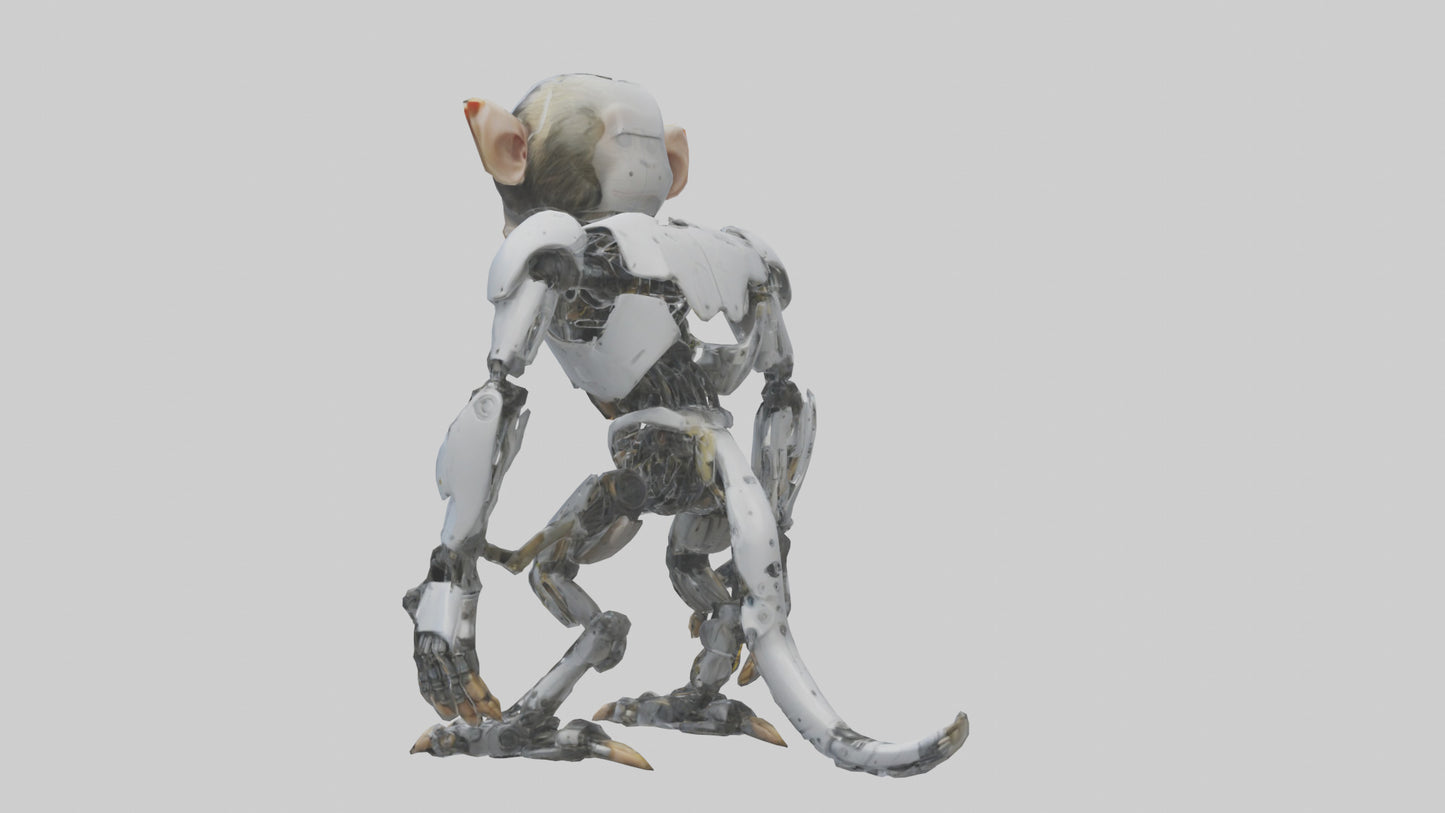 3D model Robot version of a robot monkey model VR / AR / low-poly
