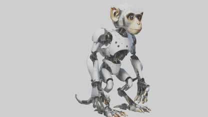 3D model Robot version of a robot monkey model VR / AR / low-poly