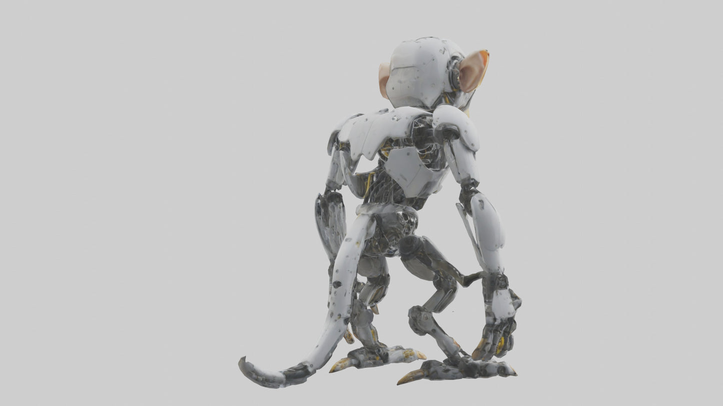 3D model Robot version of a robot monkey model VR / AR / low-poly