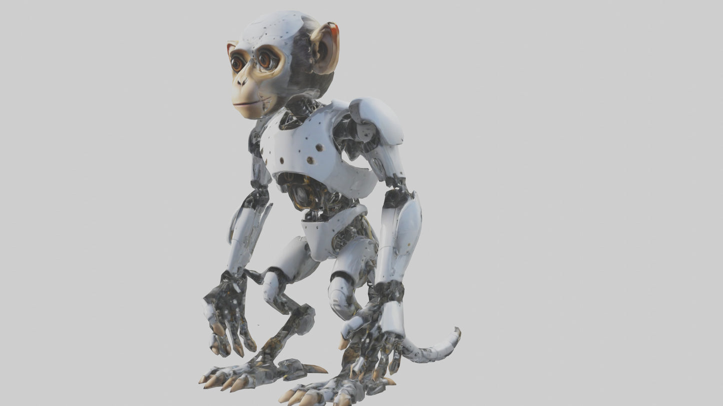 3D model Robot version of a robot monkey model VR / AR / low-poly