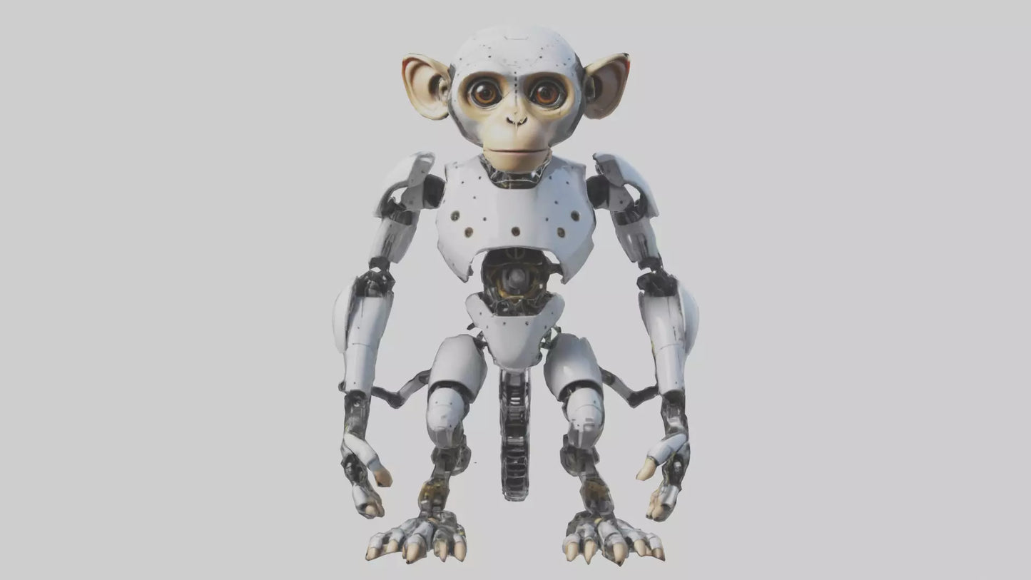 3D model Robot version of a robot monkey model VR / AR / low-poly