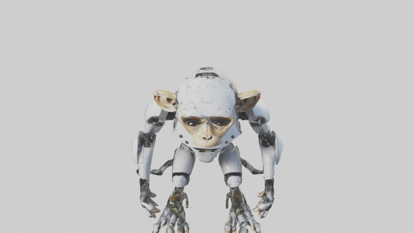 3D model Robot version of a robot monkey model VR / AR / low-poly