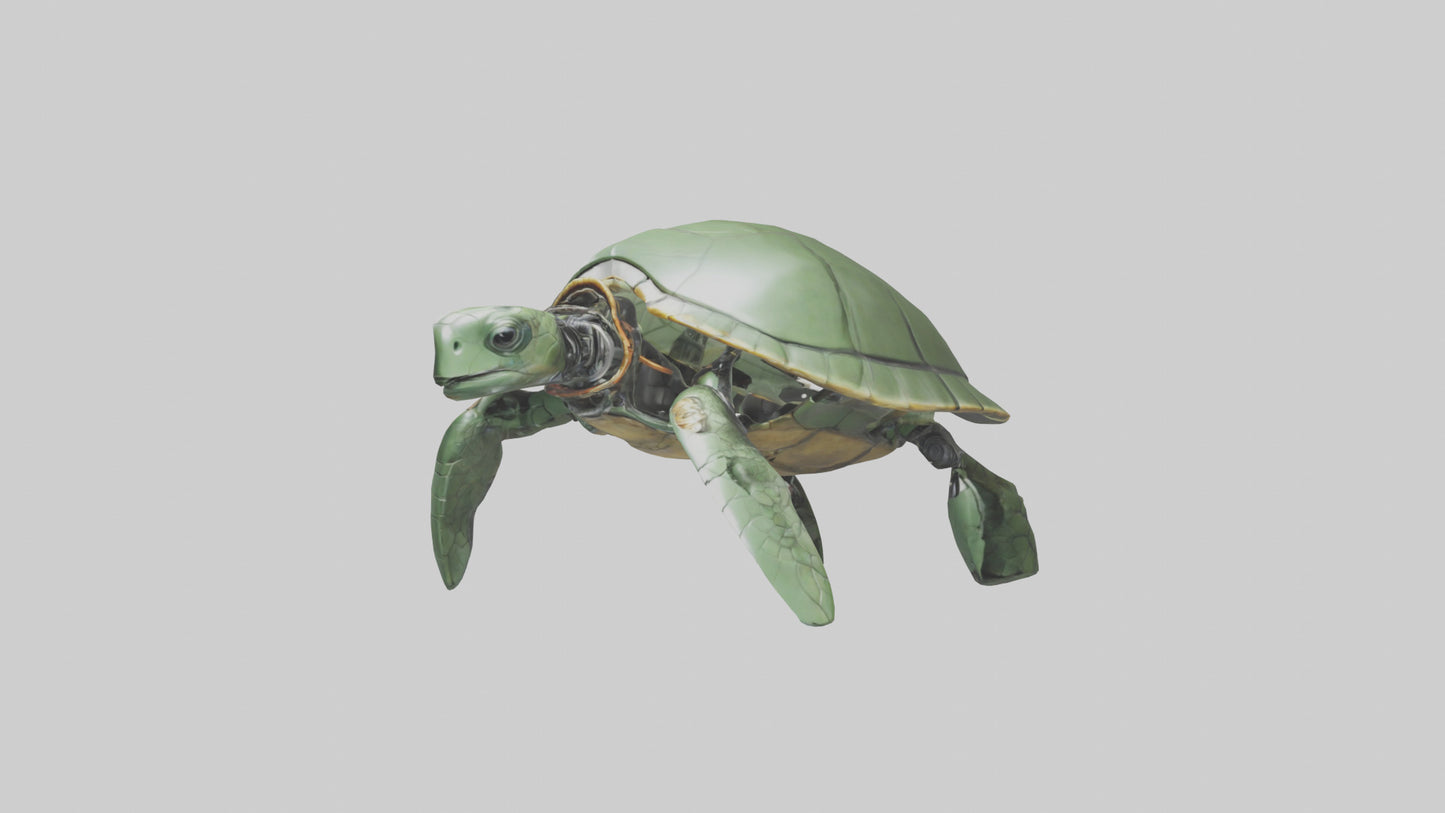 3D model Robot version of a sea turtle model VR / AR / low-poly
