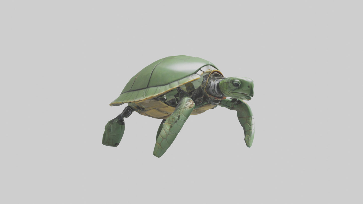 3D model Robot version of a sea turtle model VR / AR / low-poly