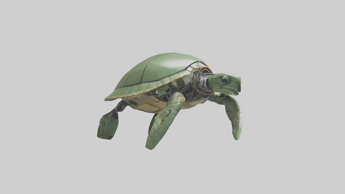 3D model Robot version of a sea turtle model VR / AR / low-poly