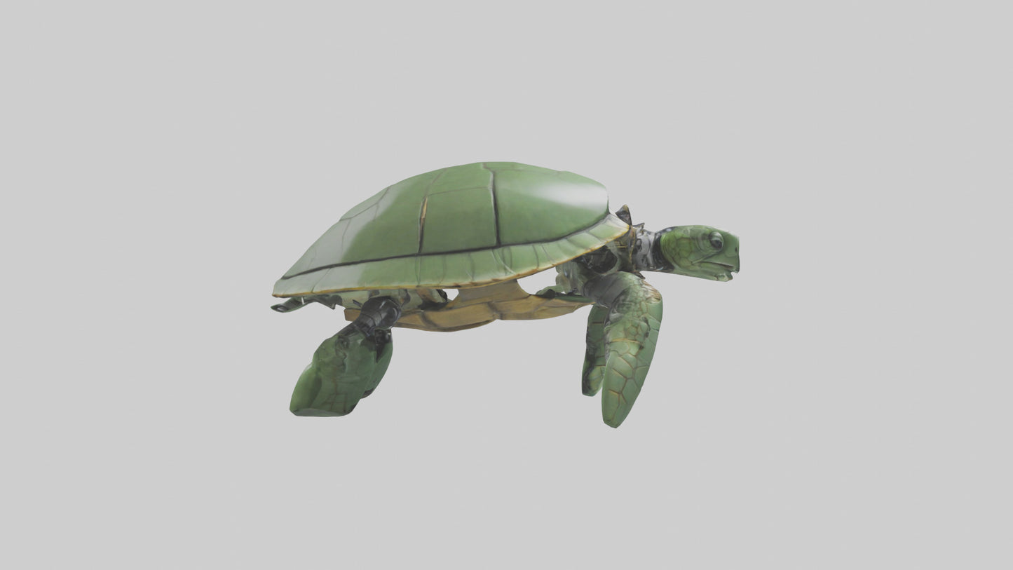 3D model Robot version of a sea turtle model VR / AR / low-poly