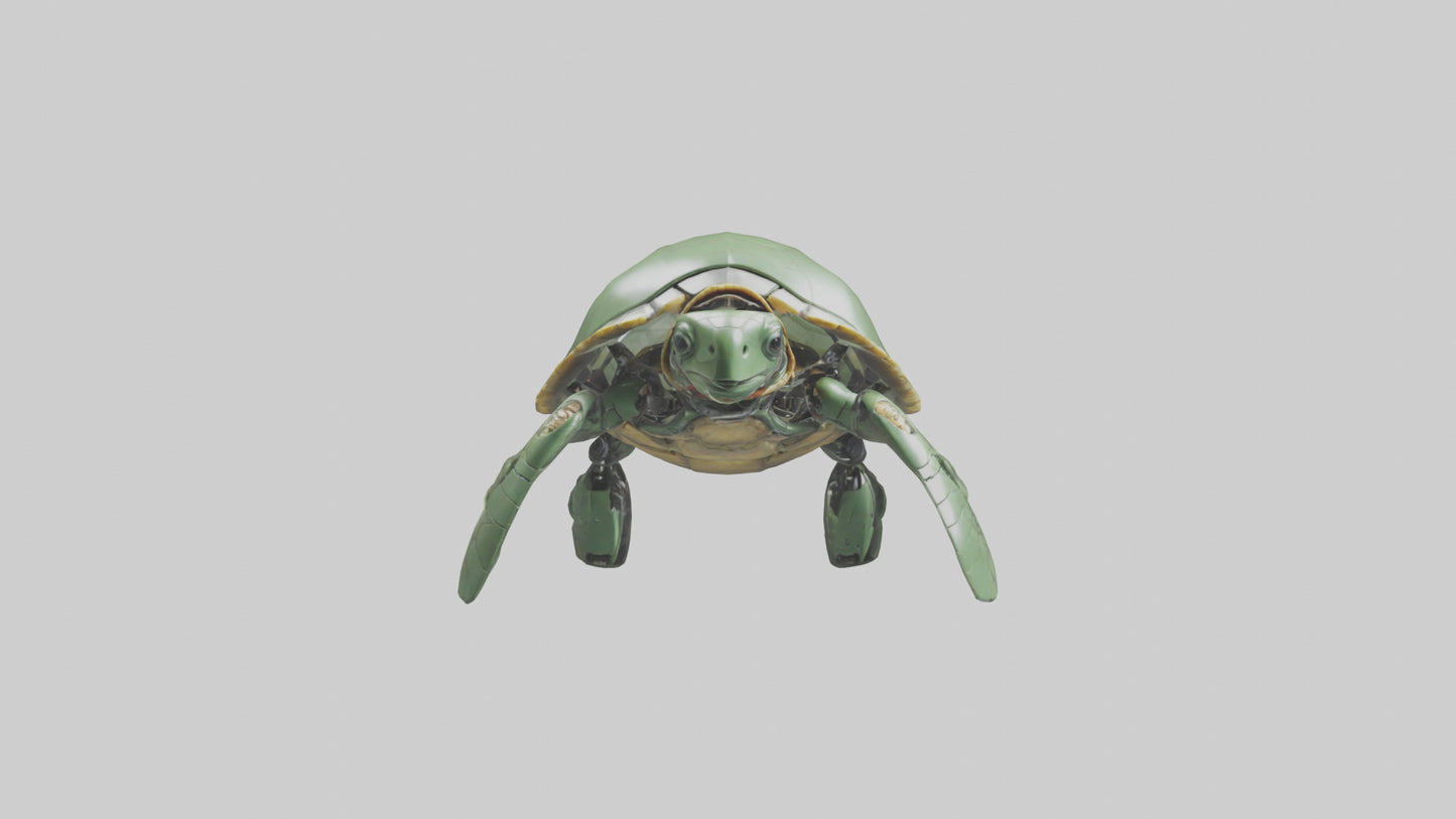 3D model Robot version of a sea turtle model VR / AR / low-poly