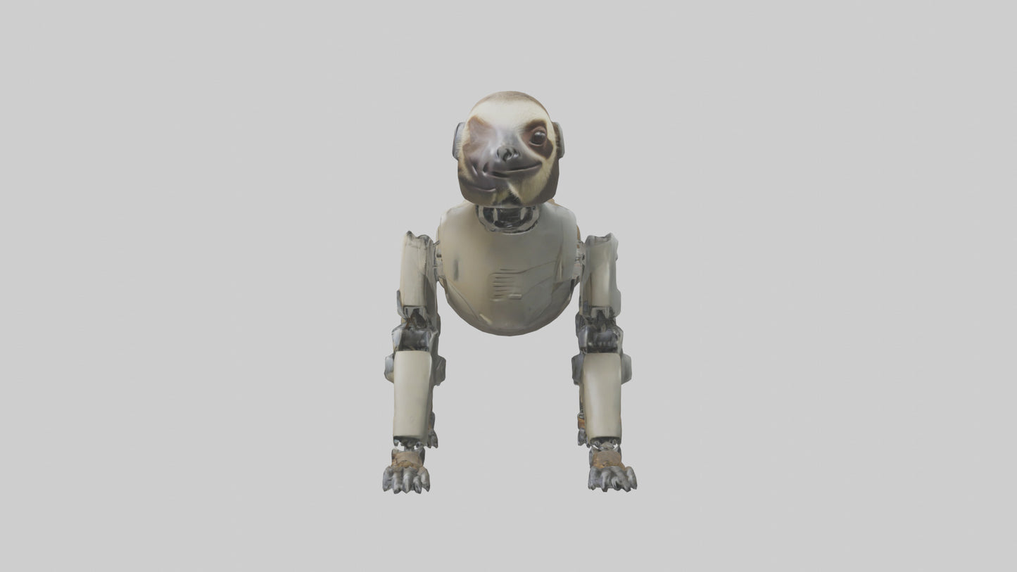 3D model Robot version of a sloth model VR / AR / low-poly