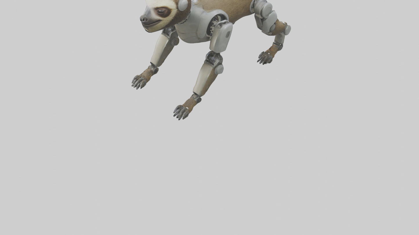 3D model Robot version of a sloth model VR / AR / low-poly