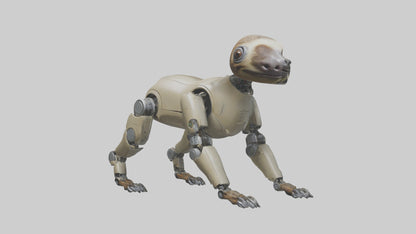 3D model Robot version of a sloth model VR / AR / low-poly