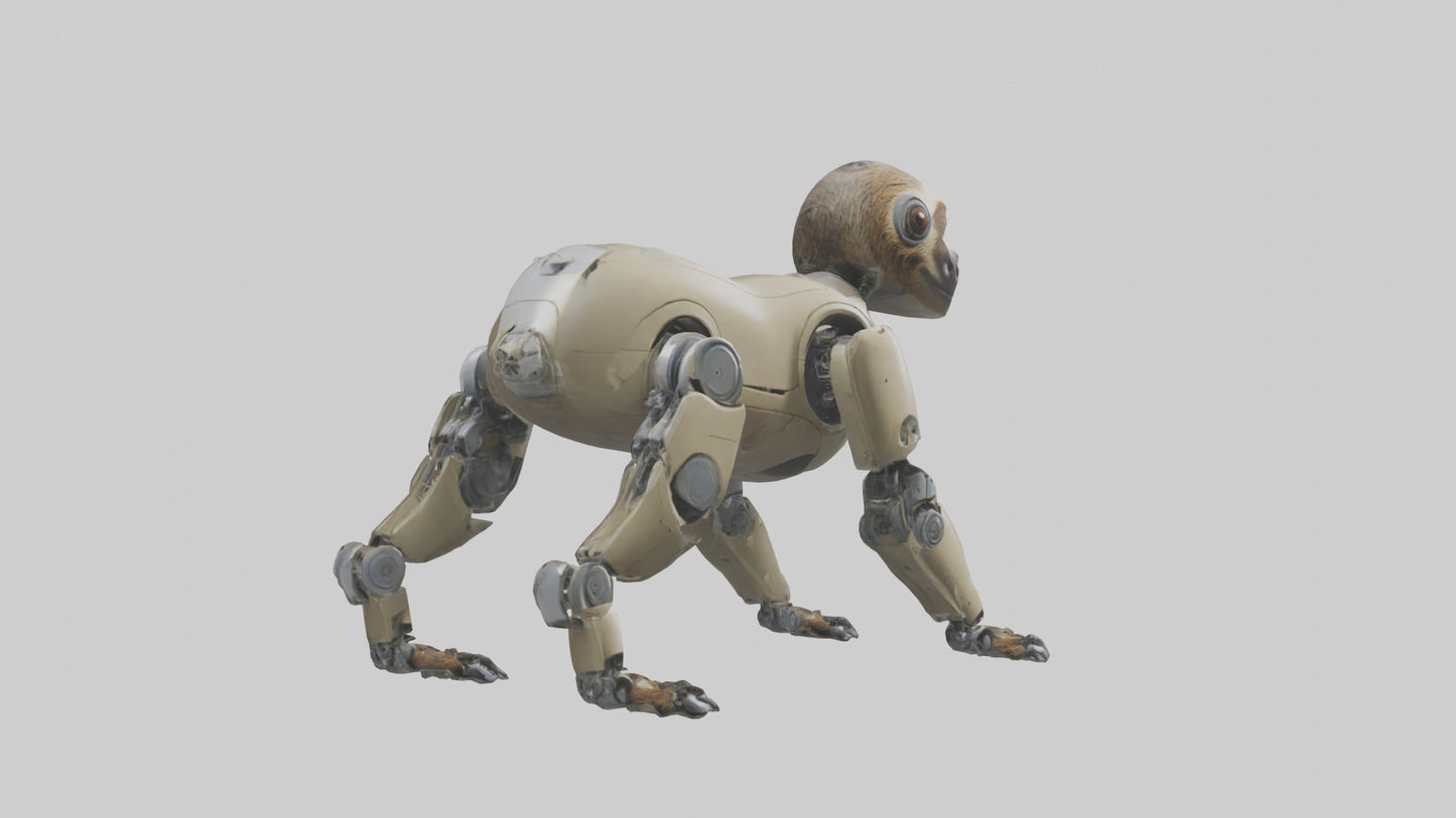 3D model Robot version of a sloth model VR / AR / low-poly