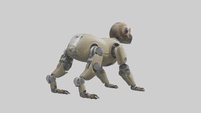 3D model Robot version of a sloth model VR / AR / low-poly