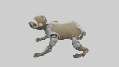 3D model Robot version of a sloth model VR / AR / low-poly