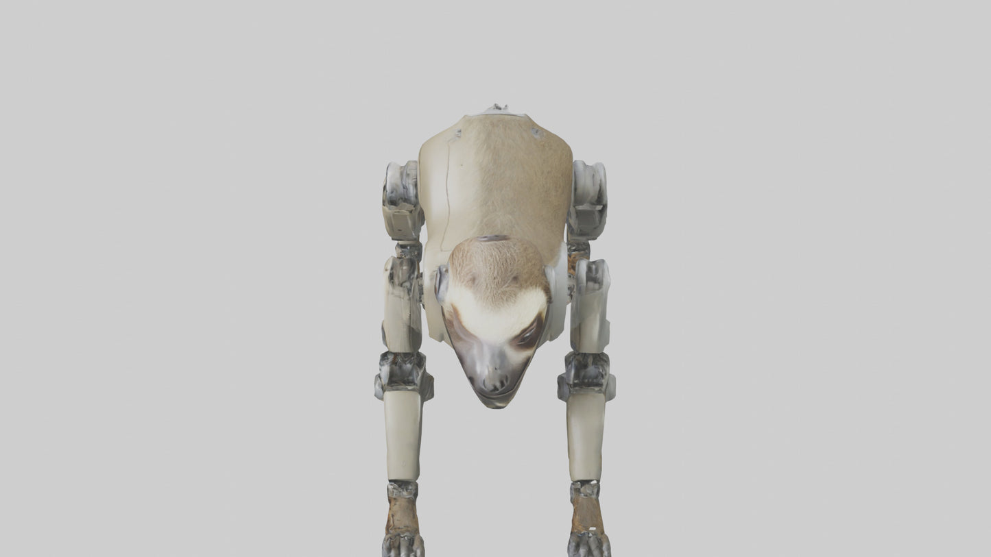 3D model Robot version of a sloth model VR / AR / low-poly