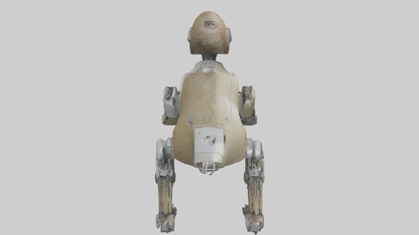 3D model Robot version of a sloth model VR / AR / low-poly
