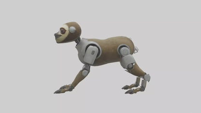 3D model Robot version of a sloth model VR / AR / low-poly