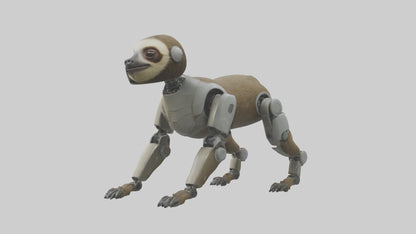 3D model Robot version of a sloth model VR / AR / low-poly