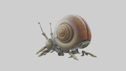3D model Robot version of a snail model VR / AR / low-poly
