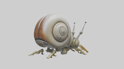 3D model Robot version of a snail model VR / AR / low-poly