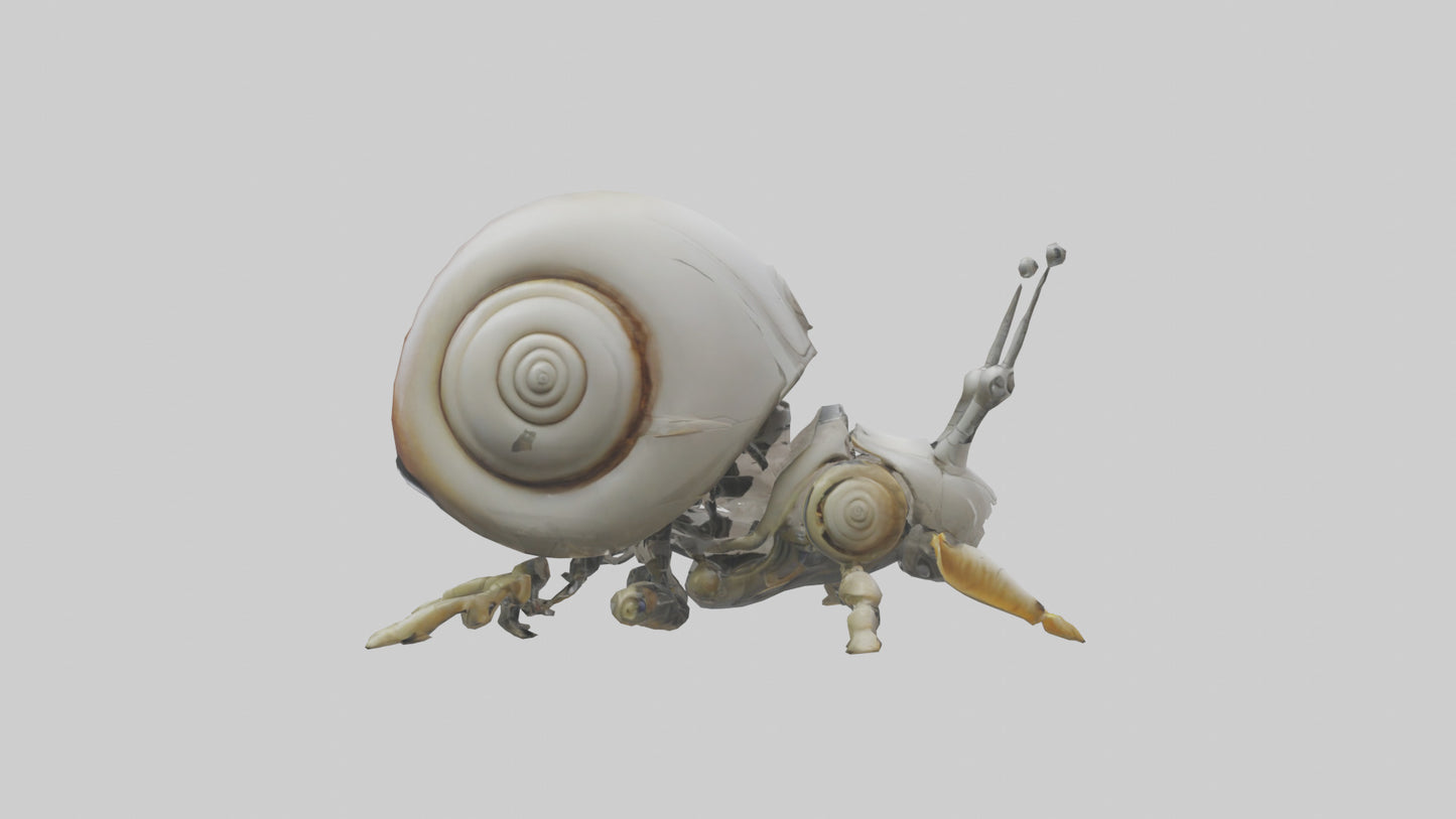 3D model Robot version of a snail model VR / AR / low-poly