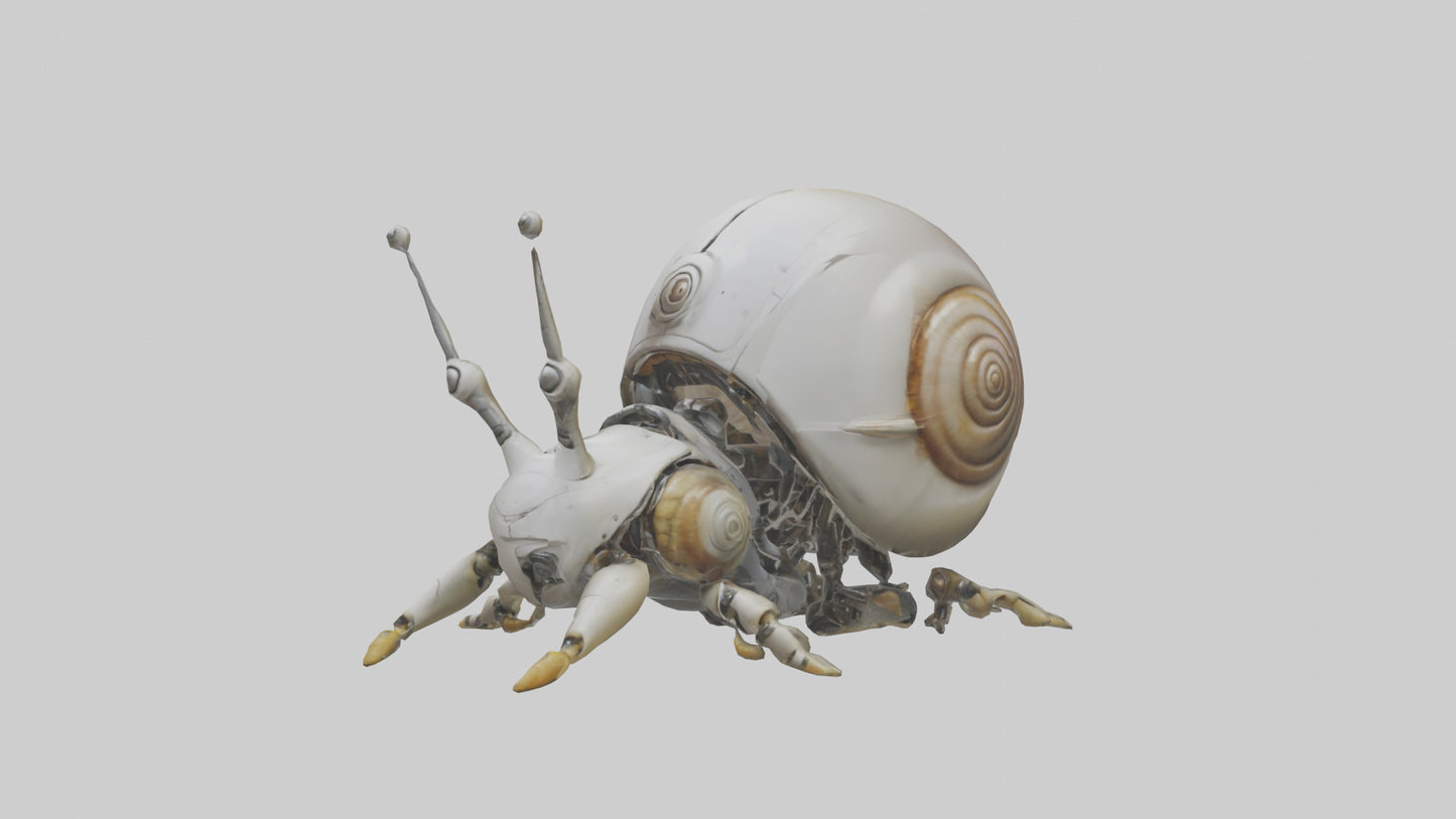 3D model Robot version of a snail model VR / AR / low-poly