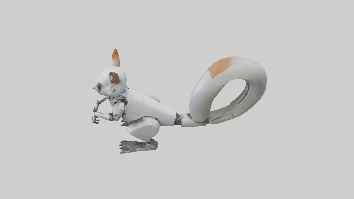 3D model Robot version of a squirrel model VR / AR / low-poly