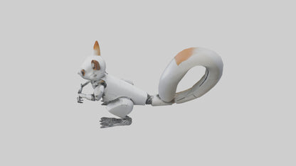 3D model Robot version of a squirrel model VR / AR / low-poly
