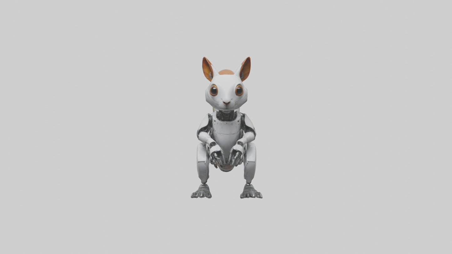3D model Robot version of a squirrel model VR / AR / low-poly