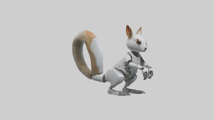 3D model Robot version of a squirrel model VR / AR / low-poly