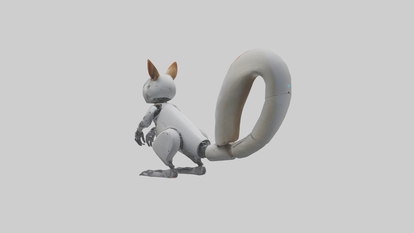 3D model Robot version of a squirrel model VR / AR / low-poly