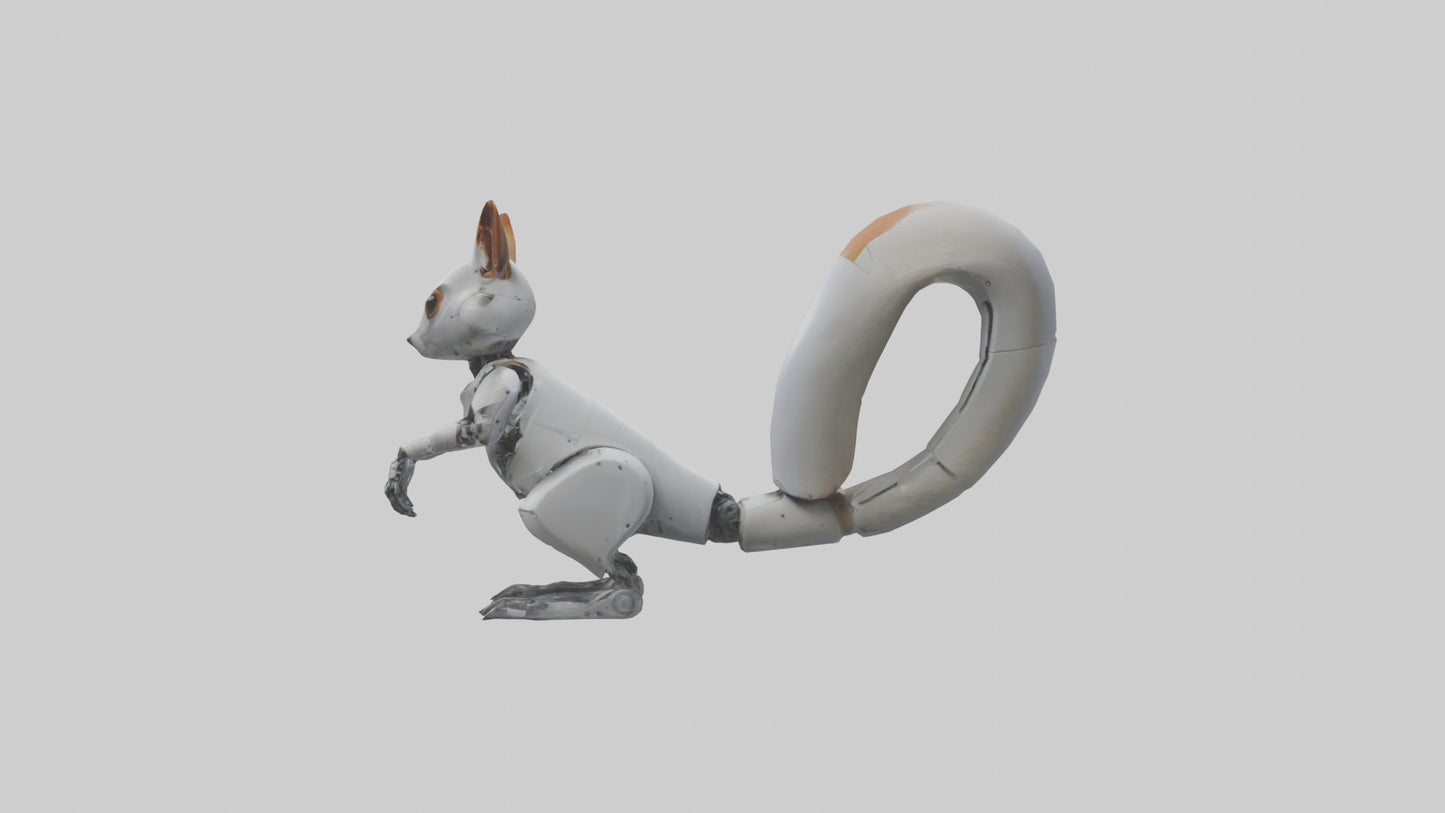 3D model Robot version of a squirrel model VR / AR / low-poly