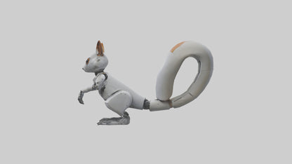 3D model Robot version of a squirrel model VR / AR / low-poly