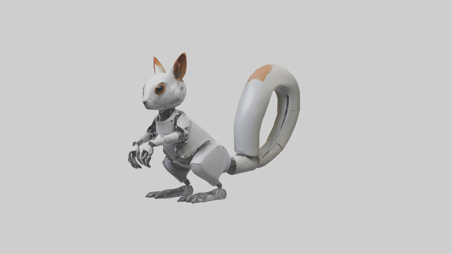 3D model Robot version of a squirrel model VR / AR / low-poly