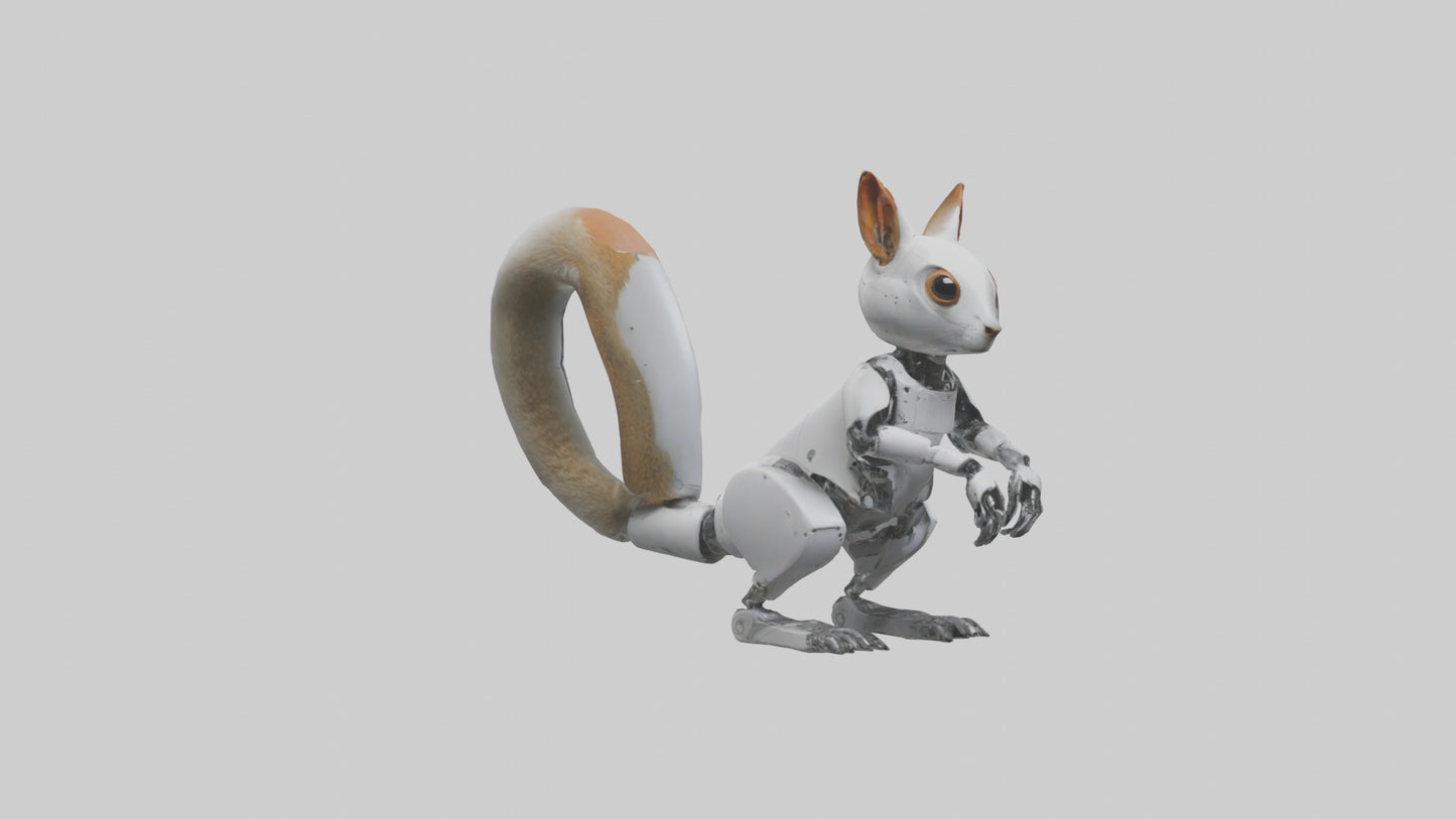 3D model Robot version of a squirrel model VR / AR / low-poly
