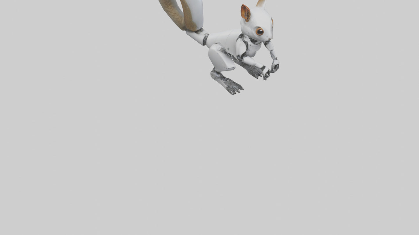 3D model Robot version of a squirrel model VR / AR / low-poly