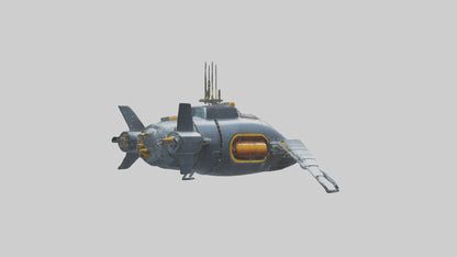 3D model Robot version of a submarine model VR / AR / low-poly