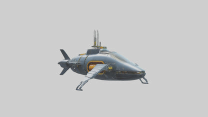 3D model Robot version of a submarine model VR / AR / low-poly