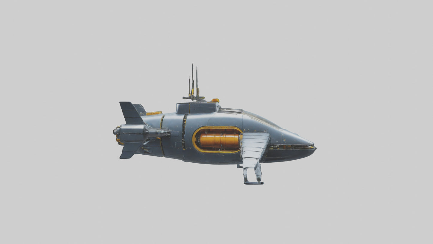 3D model Robot version of a submarine model VR / AR / low-poly
