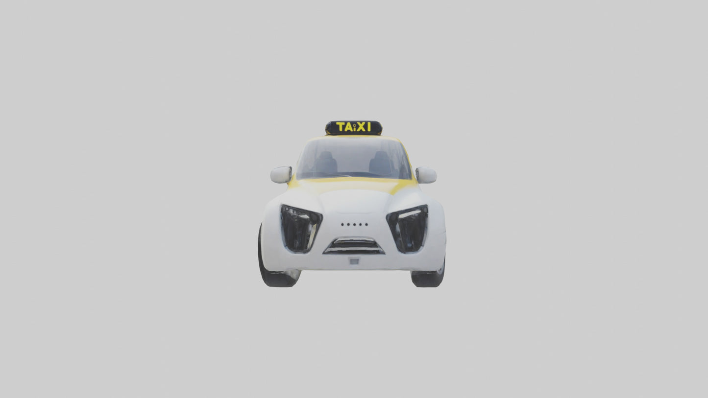 3D model Robot version of a taxi model VR / AR / low-poly