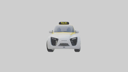 3D model Robot version of a taxi model VR / AR / low-poly