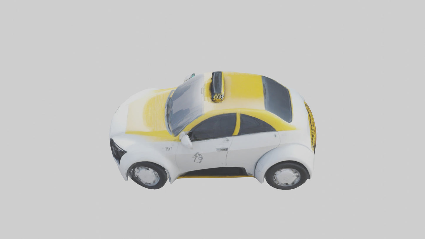 3D model Robot version of a taxi model VR / AR / low-poly