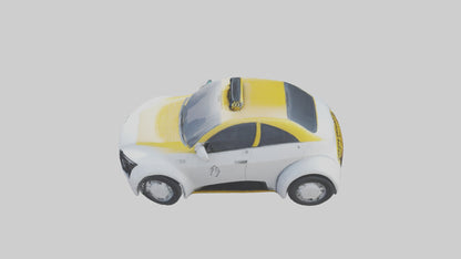 3D model Robot version of a taxi model VR / AR / low-poly