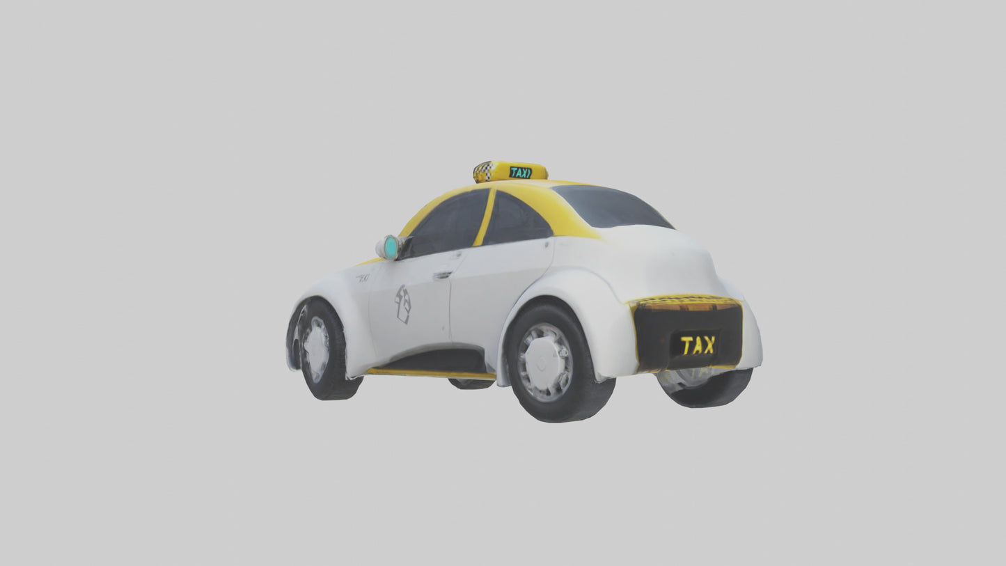 3D model Robot version of a taxi model VR / AR / low-poly