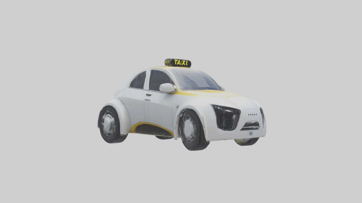3D model Robot version of a taxi model VR / AR / low-poly