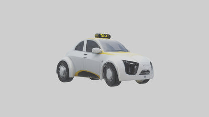 3D model Robot version of a taxi model VR / AR / low-poly