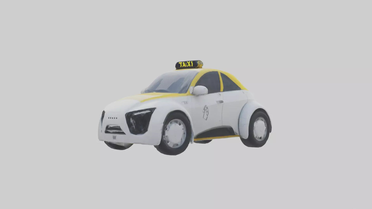 3D model Robot version of a taxi model VR / AR / low-poly