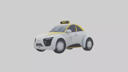 3D model Robot version of a taxi model VR / AR / low-poly