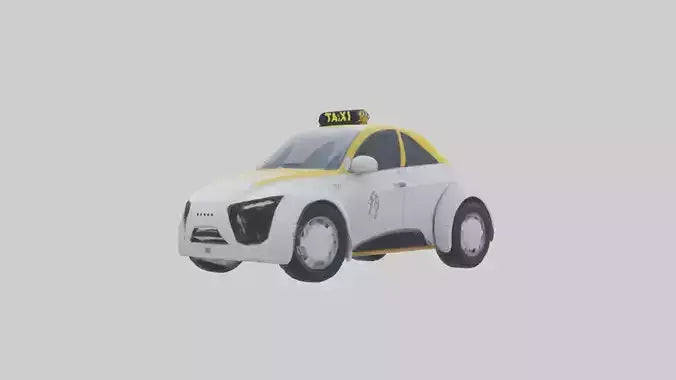 3D model Robot version of a taxi model VR / AR / low-poly
