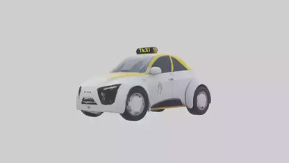 3D model Robot version of a taxi model VR / AR / low-poly